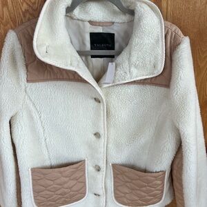 Talbots Women's Cream and Tan Teddy Jacket